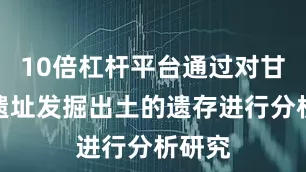 10倍杠杆平台通过对甘棠箐遗址发掘出土的遗存进行分析研究