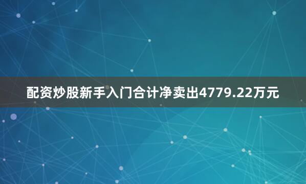 配资炒股新手入门合计净卖出4779.22万元